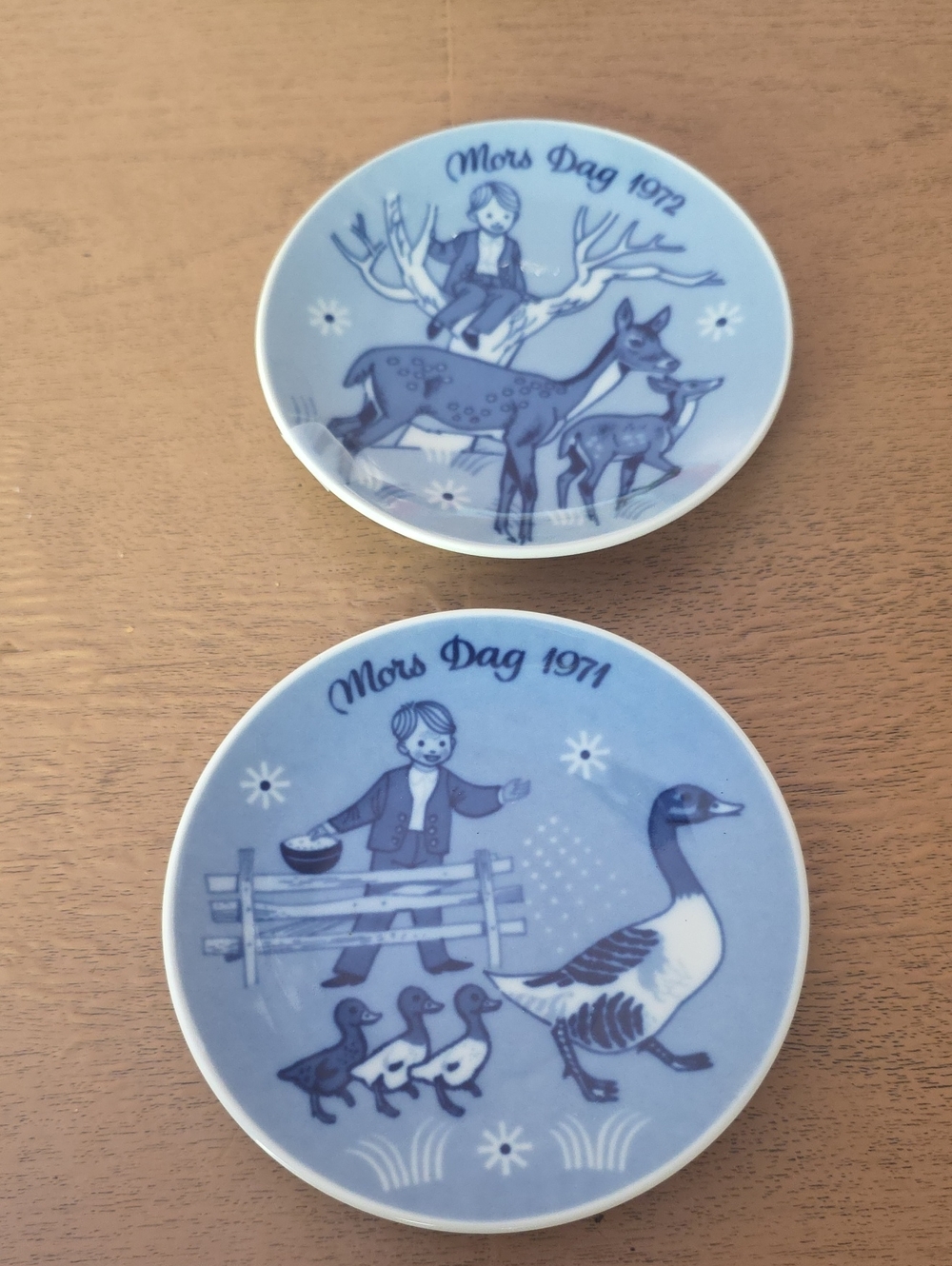 Blue Decorative Collector Plates - Mother’s Day 1971 & 1972